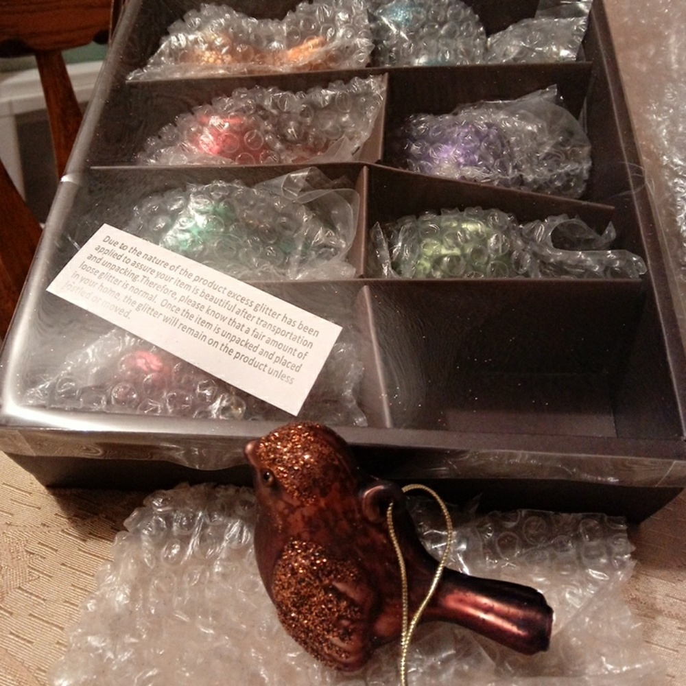 (2) - 8 piece Glass Bird Ornaments. NWT